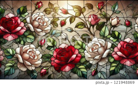ステンドグラスのバラ窓 ステンドグラスのバラ窓 121948869