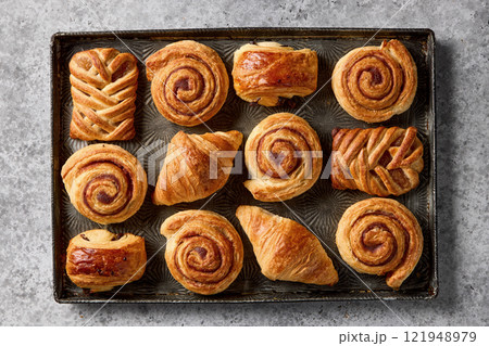 various freshly baked pastries various freshly baked pastries 121948979