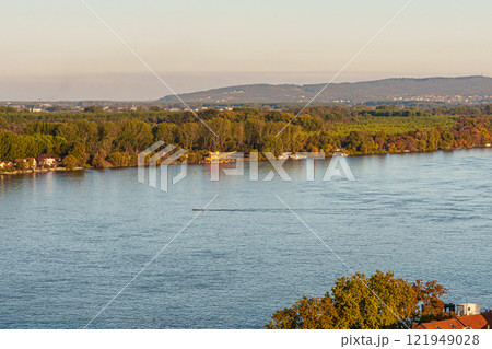 River rooftops trees River rooftops trees 121949028
