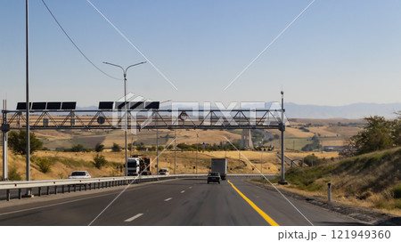 road in the morning, road with Mountain, Kazakhstan road and nature 121949360