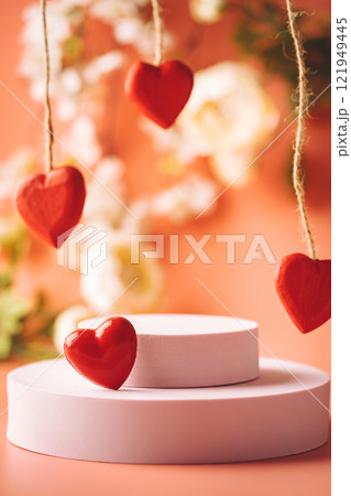 Pink empty podium 121949445