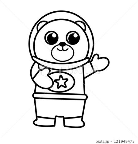 Astronaut Bear Outline Vector Illustration Astronaut Bear Outline Vector Illustration 121949475