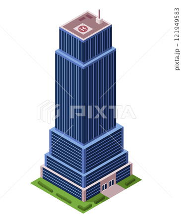 Office building, isometric skyscraper, modern apartments. Vector illustration, 3D design used for logos, infographics and city map creation Office building, isometric skyscraper, modern apartments. Vector illustration, 3D design used for logos, infographics and city map creation 121949583