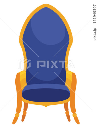 Regal Royal Throne Exudes And Grandeur. Fit For Royalty, These Throne Feature Exquisite Craftsmanship And Luxurious Upholstery. Icon 121949597