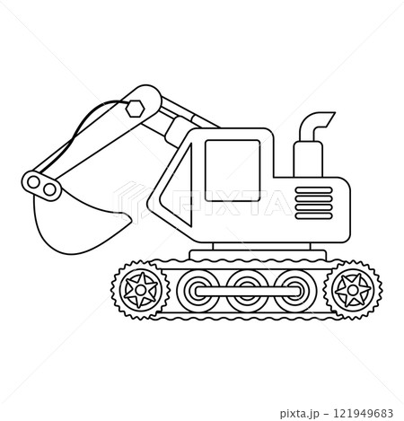 Outline Excavator Vector Illustration Outline Excavator Vector Illustration 121949683