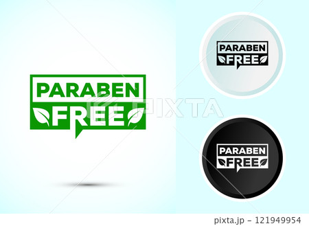 Paraben free icon design illustration, Suitable for natural product label Paraben free icon design illustration, Suitable for natural product label 121949954