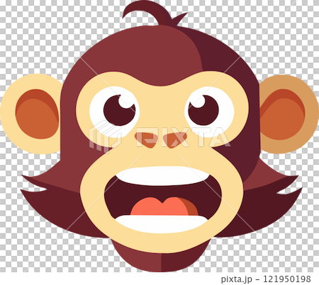 A cartoon stunned monkey with open mouth and open eyes 121950198