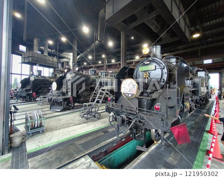 扇形機関庫に居並ぶ… 3両の『SL大樹』C11蒸気機関車 121950302