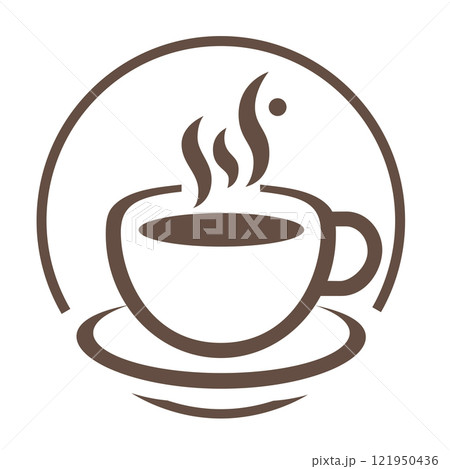 Coffee Cup Circle Logo. Vector Illustration Coffee Cup Circle Logo. Vector Illustration 121950436