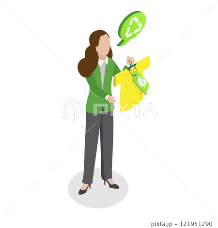 3D Isometric Flat Vector Illustration of Zero Waste, Circular Economy. Item 4 3D Isometric Flat Vector Illustration of Zero Waste, Circular Economy. Item 4 121951290