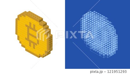 BTC blueprint project idea and implementation. Vector BTC blueprint project idea and implementation. Vector 121951293