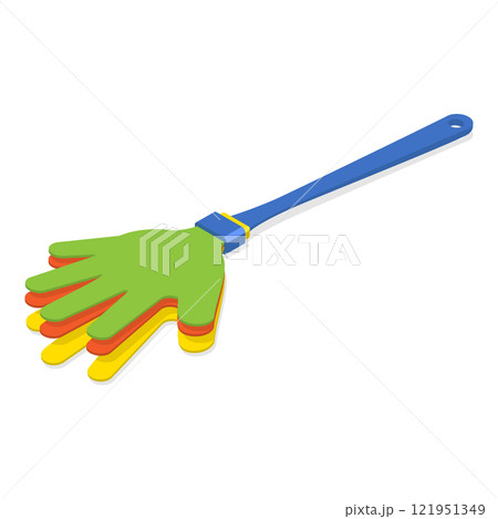 3D Isometric Flat Vector Set of Equipment For Sport Team Fans, Football Supporters Items. Item 10 121951349