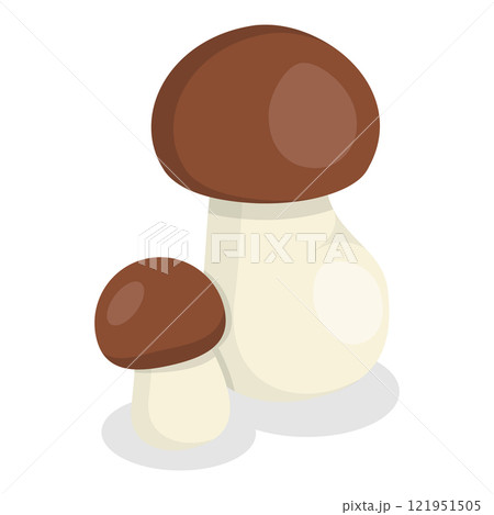 3D Isometric Flat Vector Set of Mushrooms, Fungus Plants. Item 3 121951505