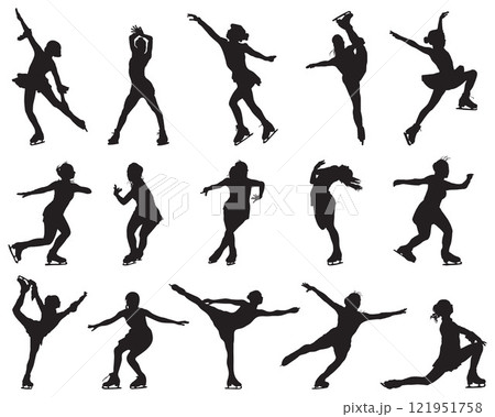 Black silhouettes of ballerinas on a white background Black silhouettes of ballerinas on a white background 121951758