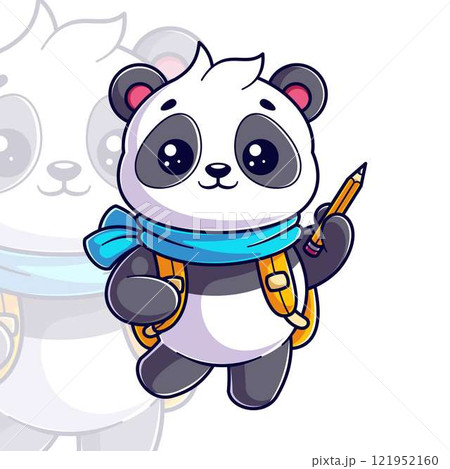 Panda getting ready for school 121952160