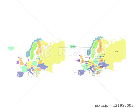 ヨーロッパ色分け地図＿パステルセット 121953003