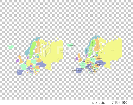 Europe colored map _ pastel set 121953003