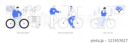 Bike rental isolated cartoon vector illustrations se 121953027