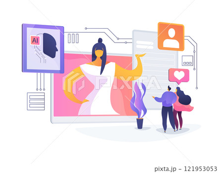 AI-Analyzed Viewer Engagement abstract concept vector illustration. 121953053