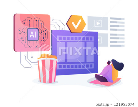 AI-Enhanced Content Recommendation abstract concept vector illustration. AI-Enhanced Content Recommendation abstract concept vector illustration. 121953074