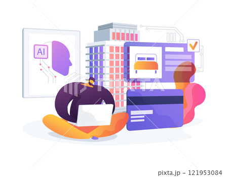 AI-Enhanced Reservation Management abstract concept vector illustration. 121953084