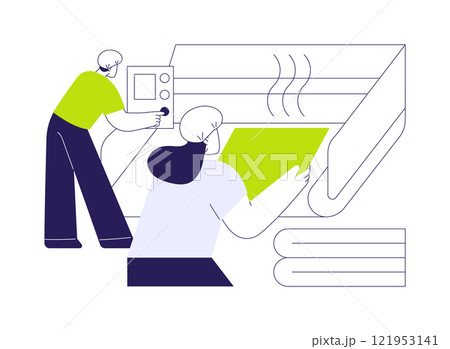 Ironing machine abstract concept vector illustration. 121953141