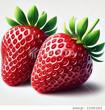 【リアルで美しいいちごのイラスト】フレッシュなデザイン素材 【リアルで美しいいちごのイラスト】フレッシュなデザイン素材 121953201