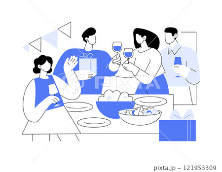 Celebrate at home isolated cartoon vector illustrations. Celebrate at home isolated cartoon vector illustrations. 121953309