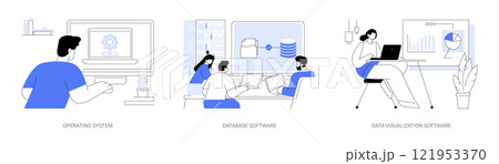 Software products isolated cartoon vector illustrations se 121953370