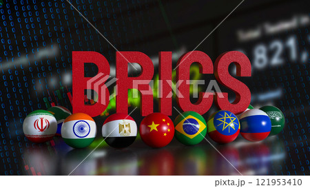 The BRICS is an acronym for Economist for Business concept 3d Rendering. The BRICS is an acronym for Economist for Business concept 3d Rendering. 121953410