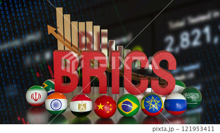 The BRICS is an acronym for Economist for Business concept 3d Rendering. The BRICS is an acronym for Economist for Business concept 3d Rendering. 121953411
