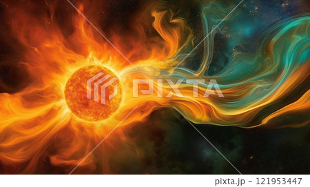 宇宙から見た惑星のイメージ 宇宙から見た惑星のイメージ 121953447