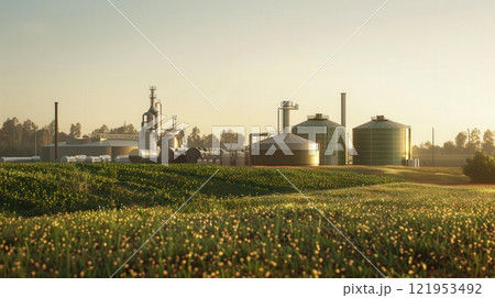 Bioenergy plant processing organic materials into energy 121953492