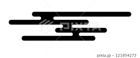 Cloud shape in oriental style. Traditional Asian ornament. Simple abstract Tibetan wind form isolated on white background. Vector graphic illustration 121954273