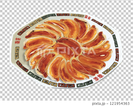 焼き餃子（20個）雷紋皿 121954363
