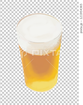 Beer (glass) overhead view 121954365