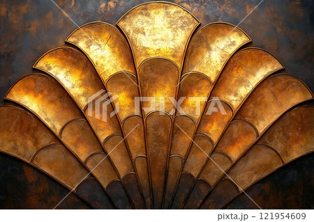 金属質なグールドとブラックの背景素材 金属質なグールドとブラックの背景素材 121954609