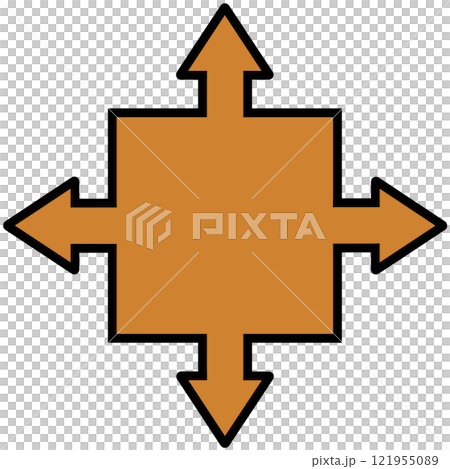 四向箭頭語音氣泡 2（橘色） 121955089