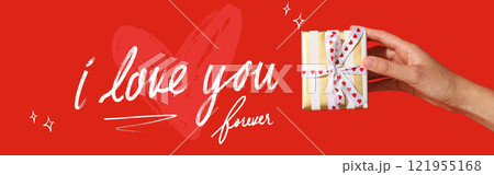 Valentine's Day, poster for the holiday of lovers. 121955168
