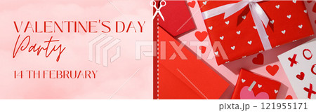 Valentine's Day, poster for the holiday of lovers. 121955171