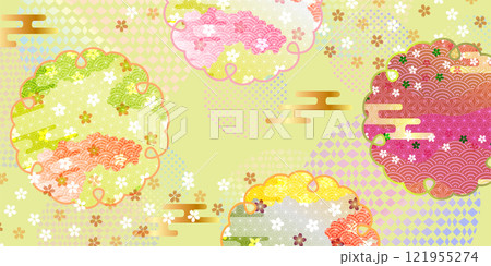 和柄 桜 春 背景 和柄 桜 春 背景 121955274