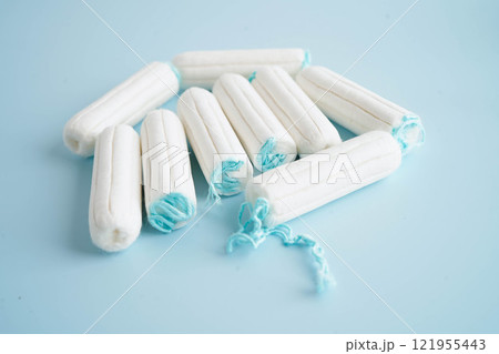 Cotton tampons for women hygiene menstrual period cycle protection. Cotton tampons for women hygiene menstrual period cycle protection. 121955443
