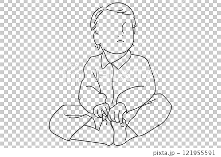 Baby illustration line drawing simple korean baby 121955591