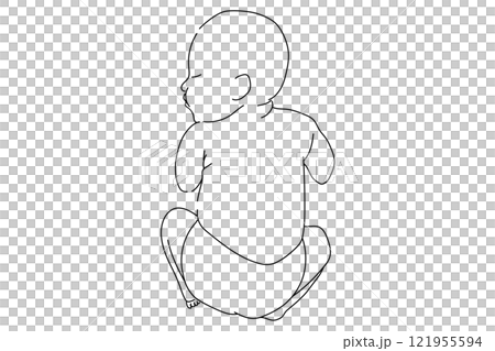Baby illustration line drawing simple korean baby 121955594