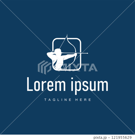 simple archer sports design simple archery logo with black arrow silhouette minimalist illustration product brand template 121955629