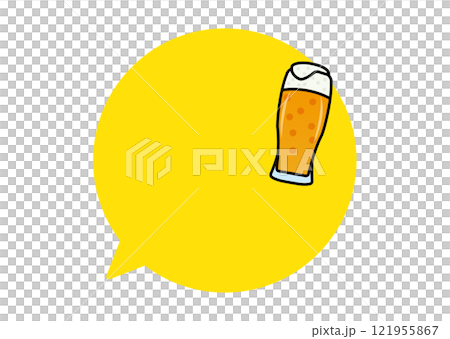 Beer and speech bubble 121955867