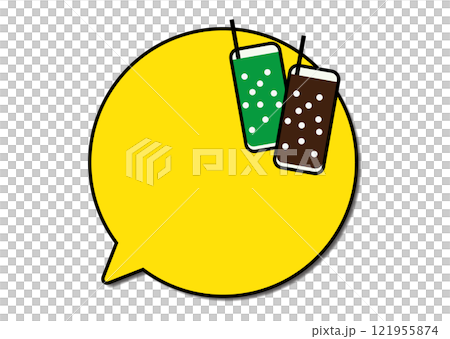 ドリンクと吹き出し 121955874