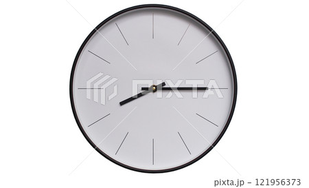 Minimalist Black and White Wall Clock on White background - Perfect for Time Management and Scheduling Concepts - 20.15/08.15 Minimalist Black and White Wall Clock on White background - Perfect for Time Management and Scheduling Concepts - 20.15/08.15 121956373