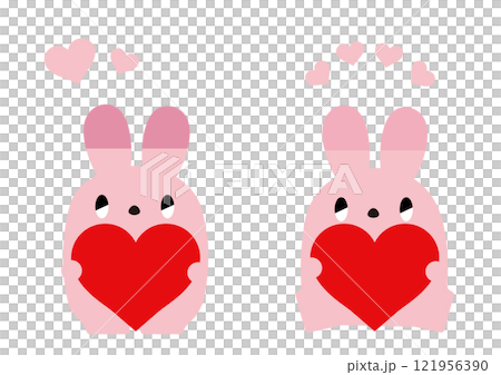 Rabbit with a heart_no expression 02 Rabbit with a heart_no expression 02 121956390