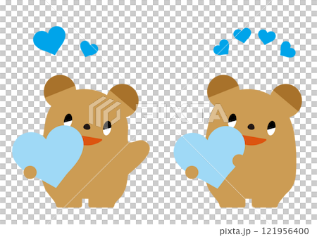 Bear with light blue heart_with facial expression 01 121956400